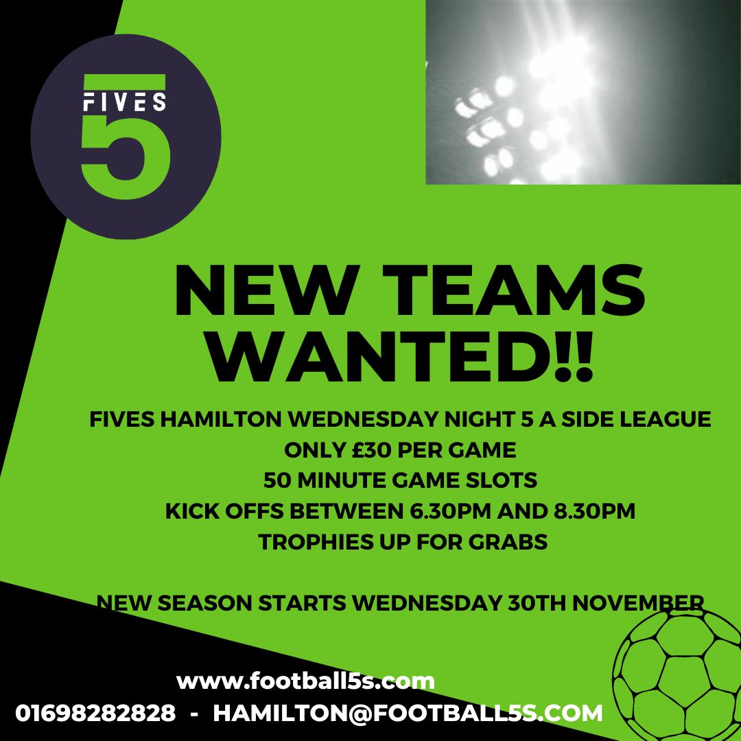 NEW WEDNESDAY 5 A SIDE LEAGUE