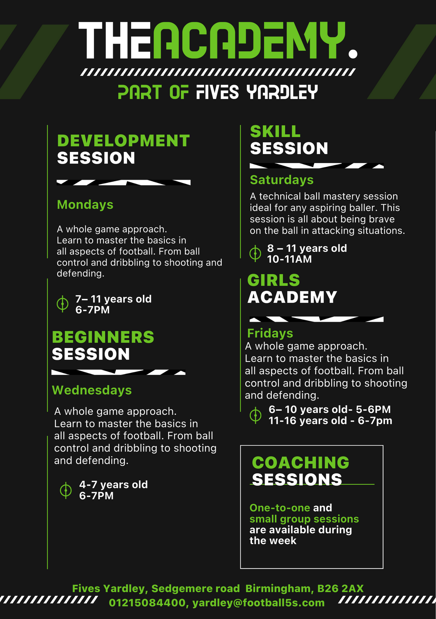 FIVES ACADEMY – YARDLEY – FREE SESSIONS – MARCH 2023
